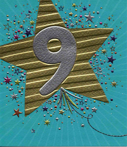 Picture of 9 BIRTHDAY CARD WITH GOLD STAR